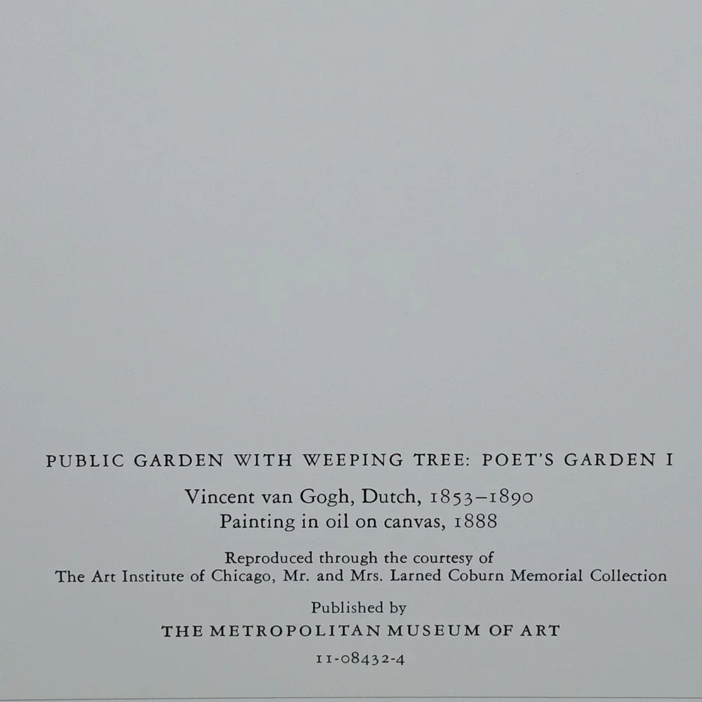 Metropolitan Museum of Art Van Gogh Public Garden Weeping Tree Greeting Card